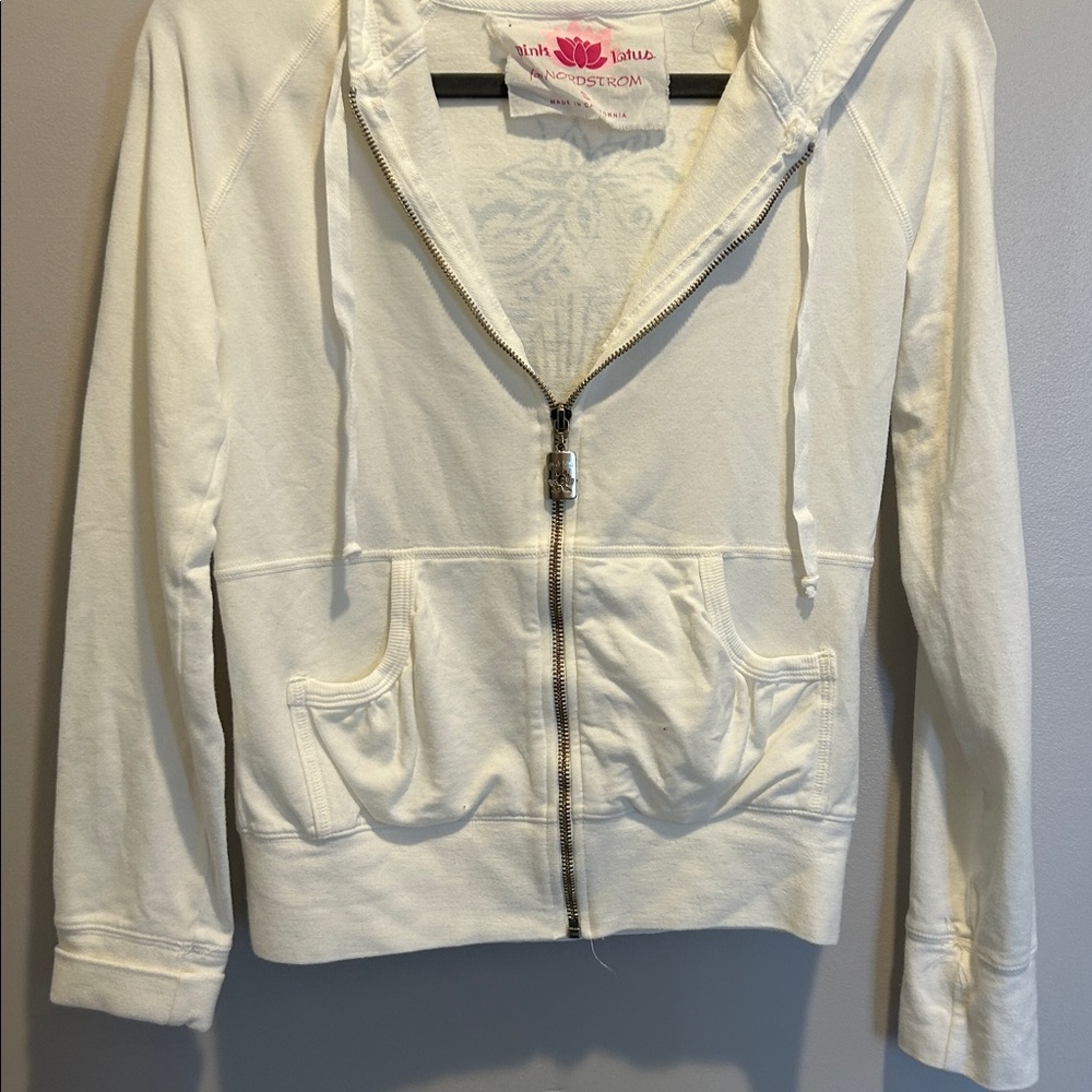Pink Lotus White light weight sweatshirt size small